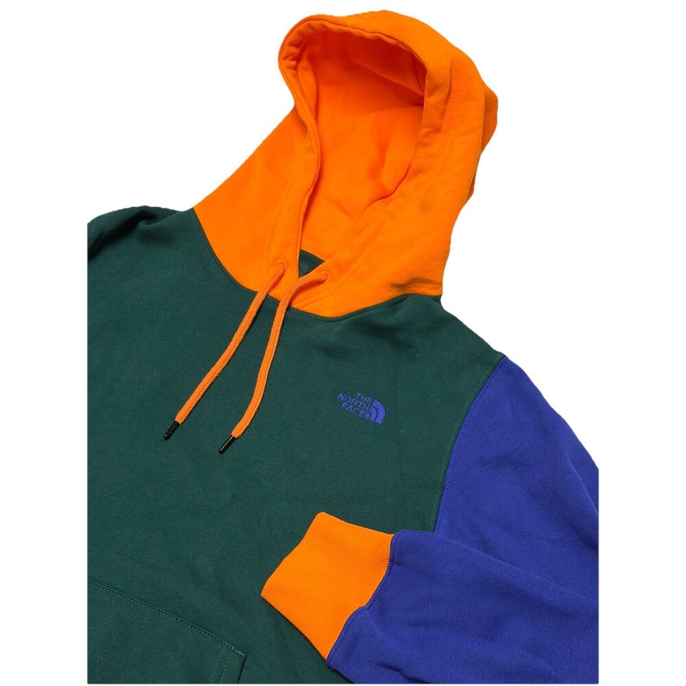 The North Face Retro Colorblock Hoodie Mens Medium Tri Green Purple Yellow NWOT!